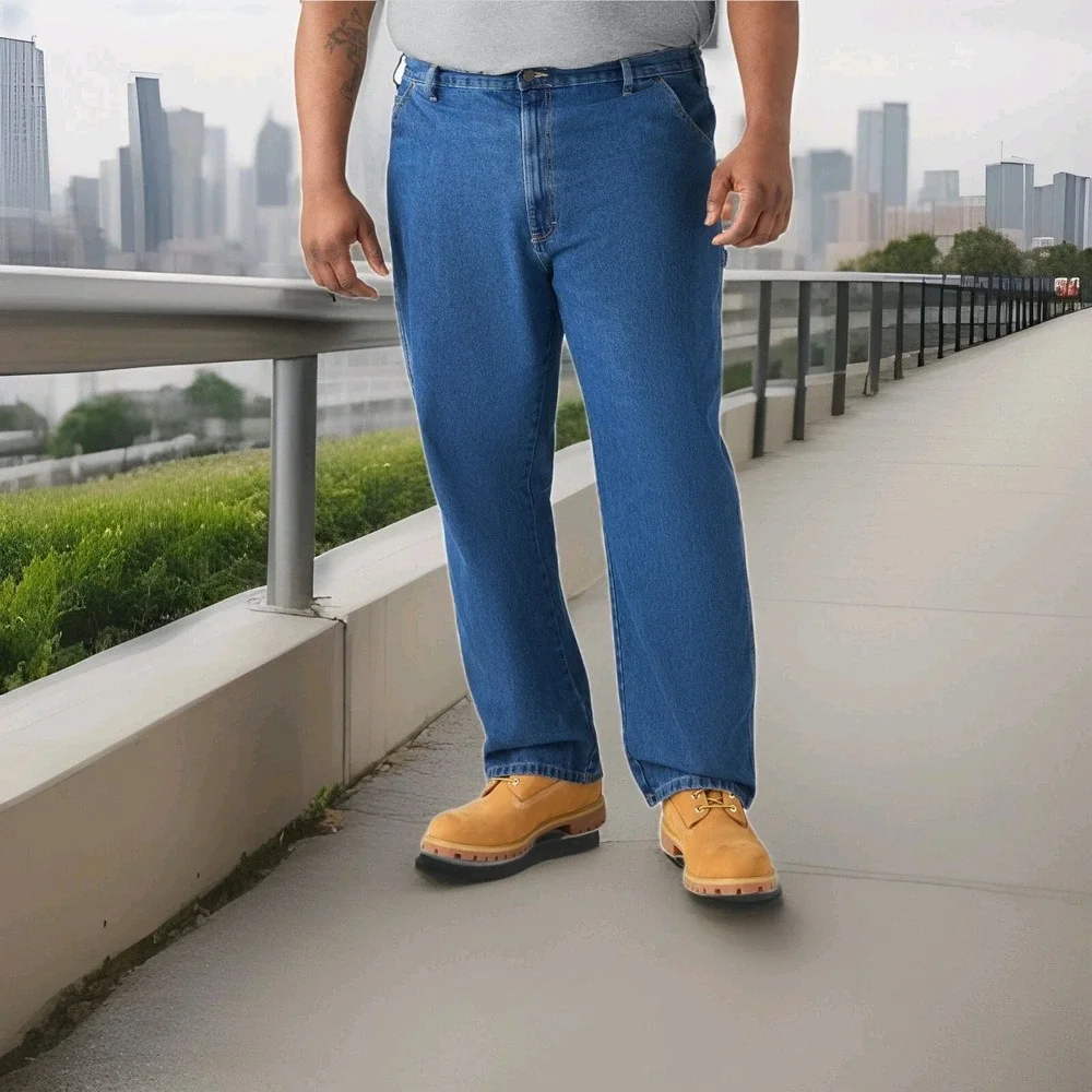 Vintage‎ Dickies Blue Denim Wide Leg Straight Jeans Mens Size 50